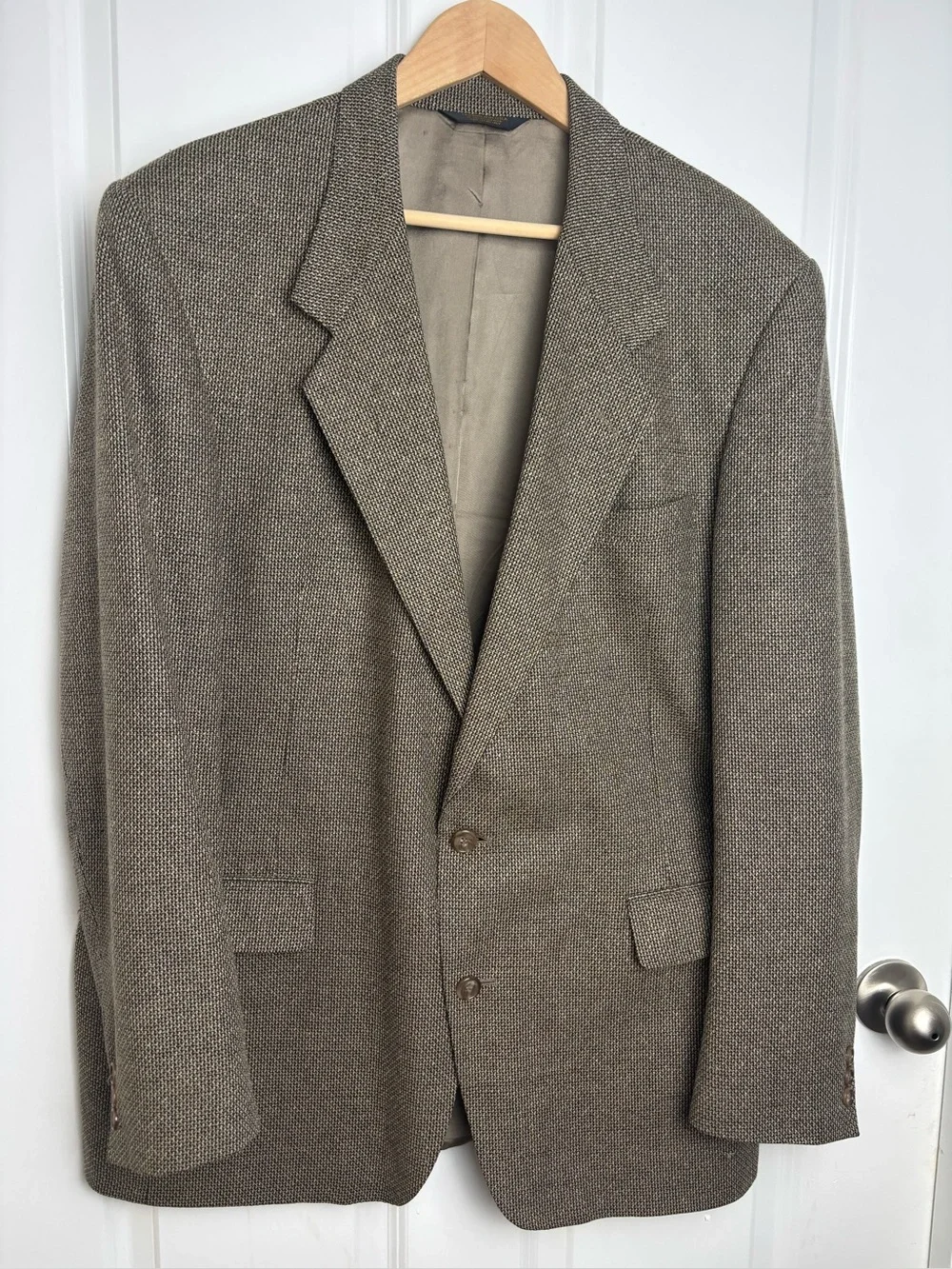 Nate’s Clothing Men’s Brown Tweed Blazer Sport Coat Classic Heritage 2 Button